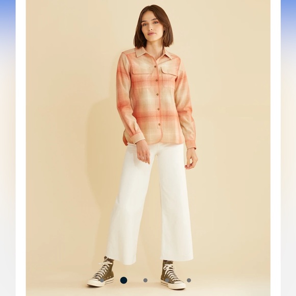 NWT Pendleton Board Shirt in Apricot Ombre - Picture 2 of 9